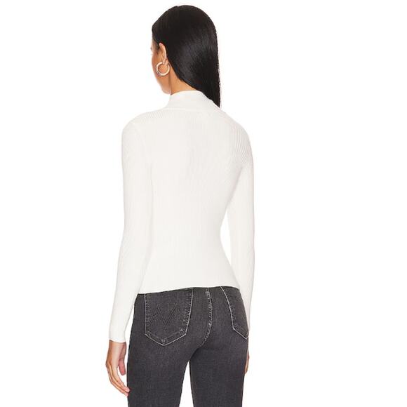 NWT Lovers + Friends Niko Keyhole Cutout Mock Turtleneck Sweater Ivory Large - Picture 4 of 9